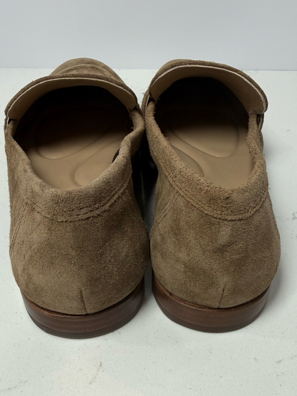ANTONIO MELANI Taupe Suede Penny Loafers - Picture 2 of 4